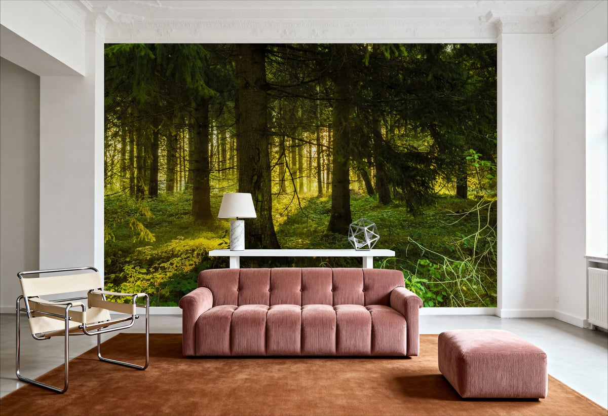 Nordic Woodland Mural Wallpaper - room preview 02