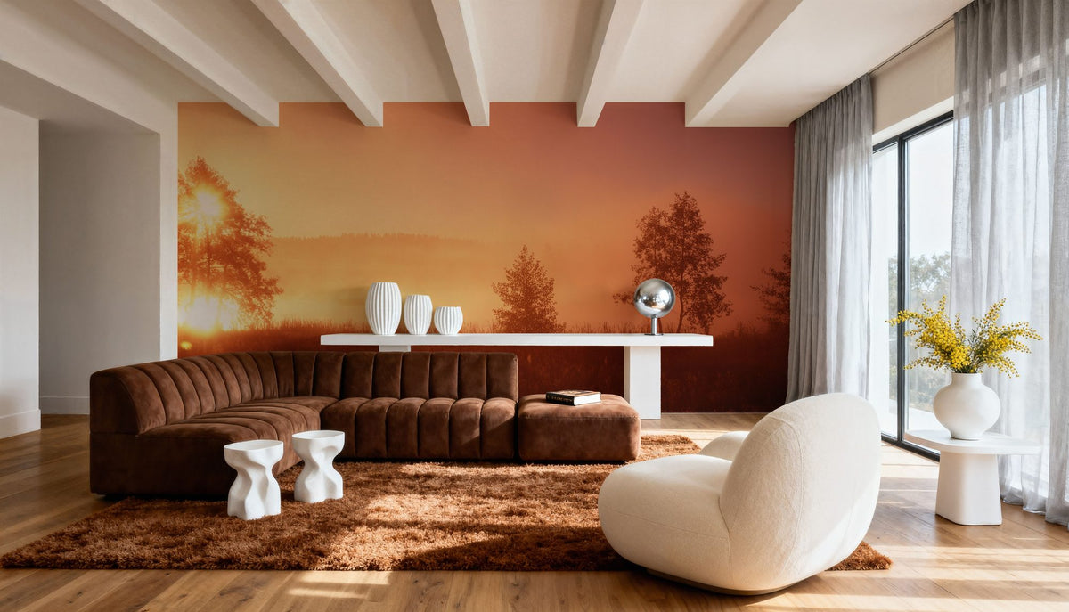 Sweden Sunrise Mural Wallpaper - room preview 02