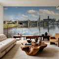 Stone Bridge Reflection Mural Wallpaper - room preview 02