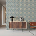 Tile It Up Blue Mural Wallpaper - room preview 02