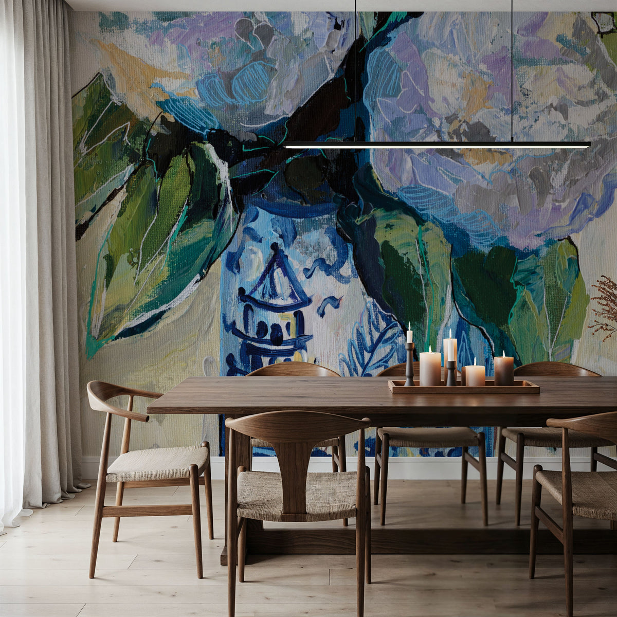 August Blooms Mural Wallpaper - room preview 02