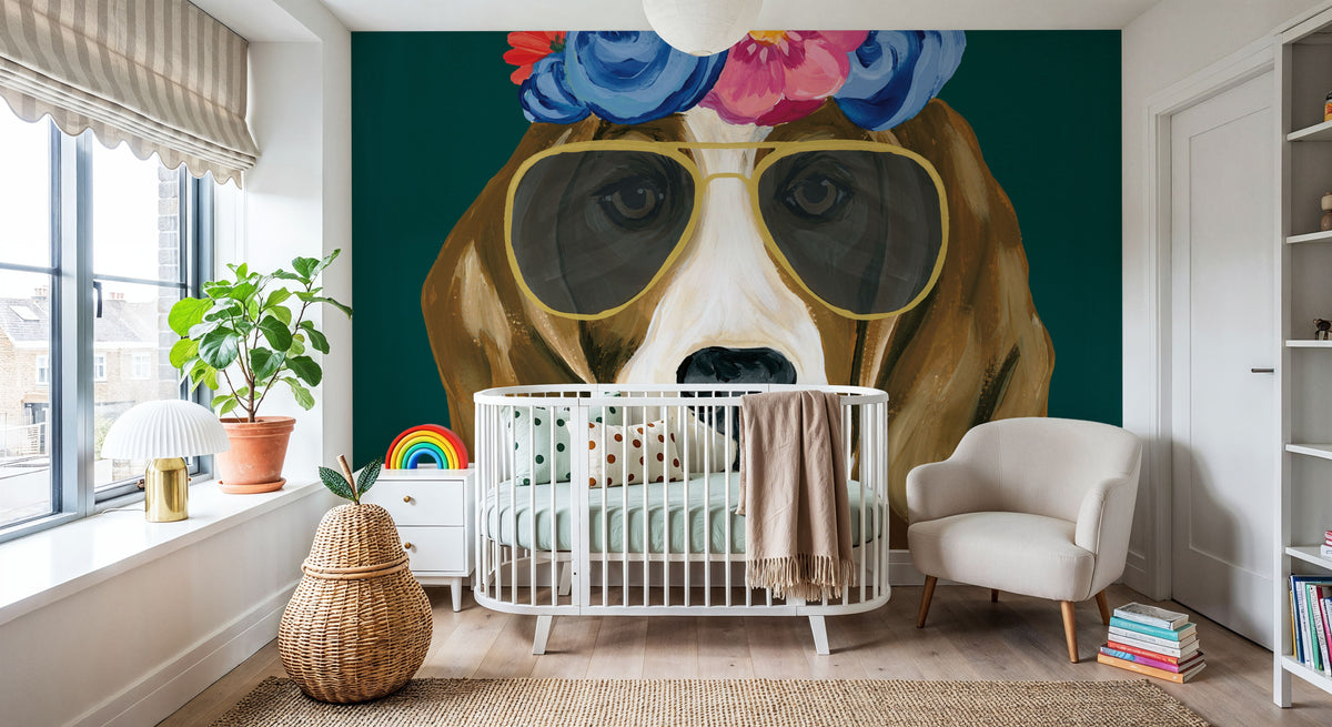 Regal Beagle Mural Wallpaper - room preview 02