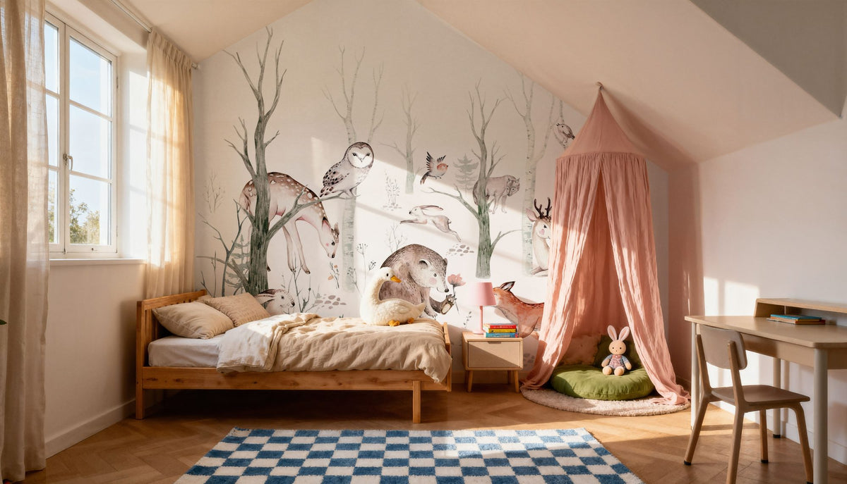 Woodland Friends Mural Wallpaper - room preview 02