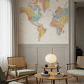 World Map Cities - Fifi Mural Wallpaper - room preview 02