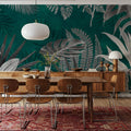 Frosty Leaves Mural Wallpaper - Cool Tone - room preview 02