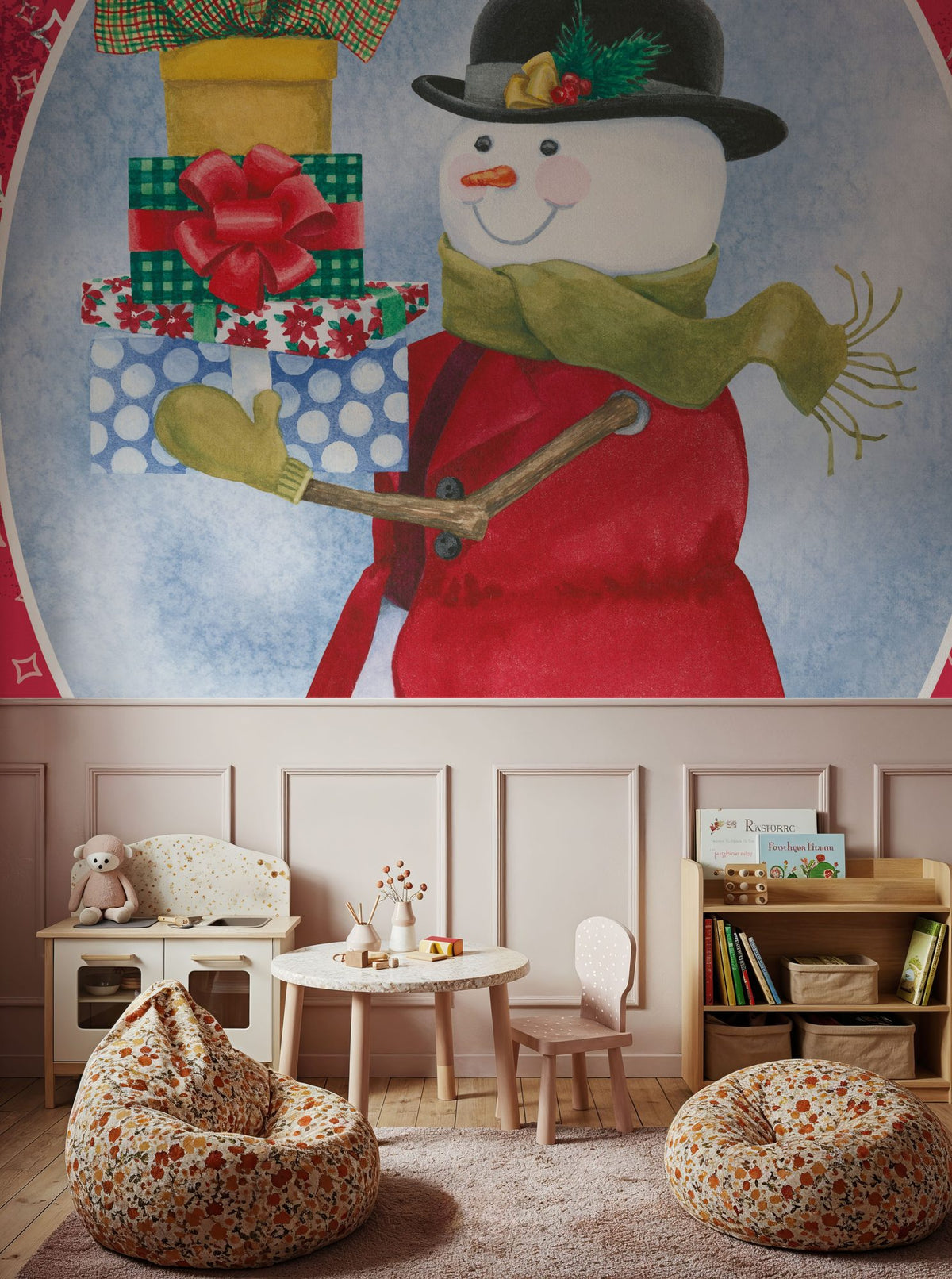 Main Street Christmas VIII Mural Wallpaper - room preview 02