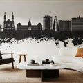 Port-au-Prince Haiti Skyline Black & White Mural Wallpaper - room preview 02