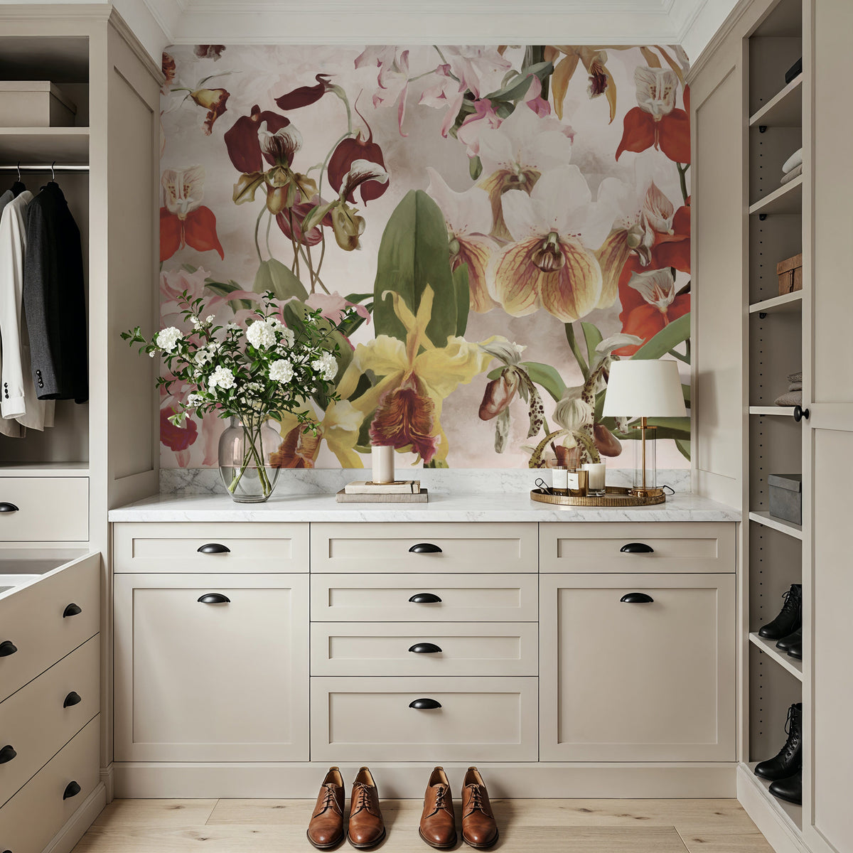 Orchid Mural Wallpaper - room preview 02