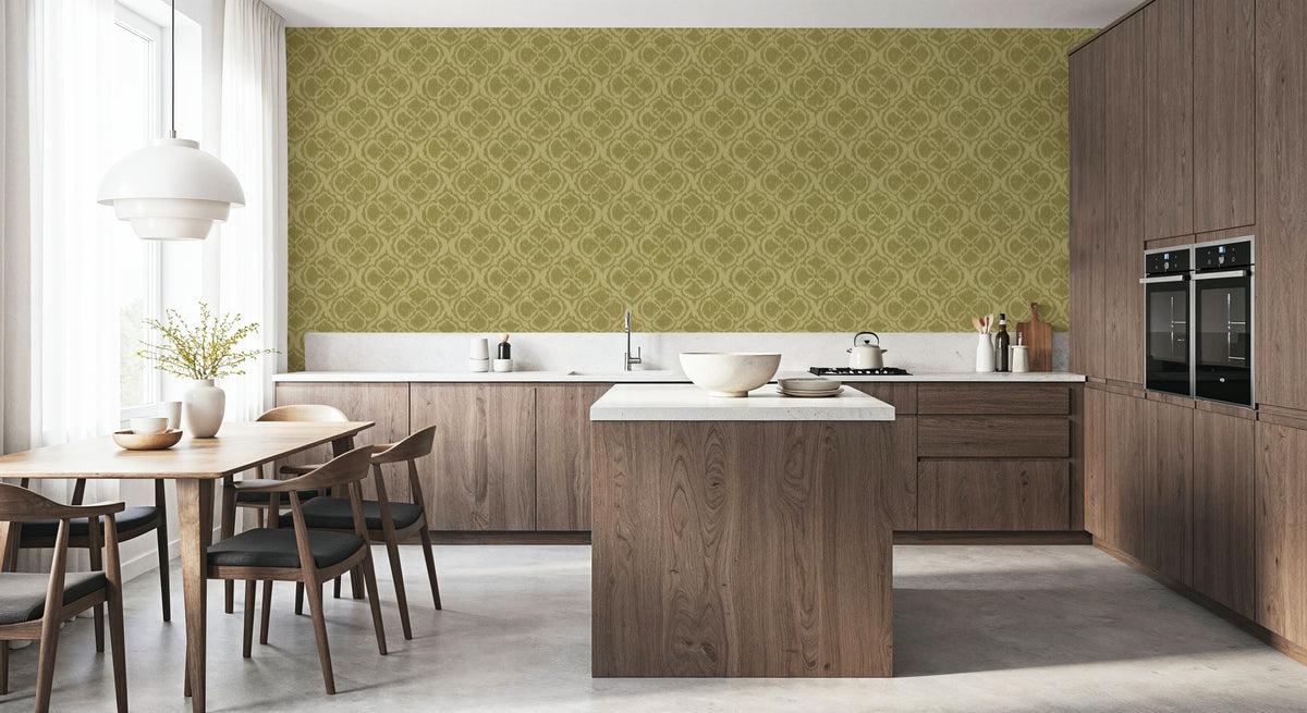 Harvest Slice Swamp Green Mural Wallpaper - room preview 02