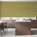Harvest Slice Swamp Green Mural Wallpaper - room preview 02