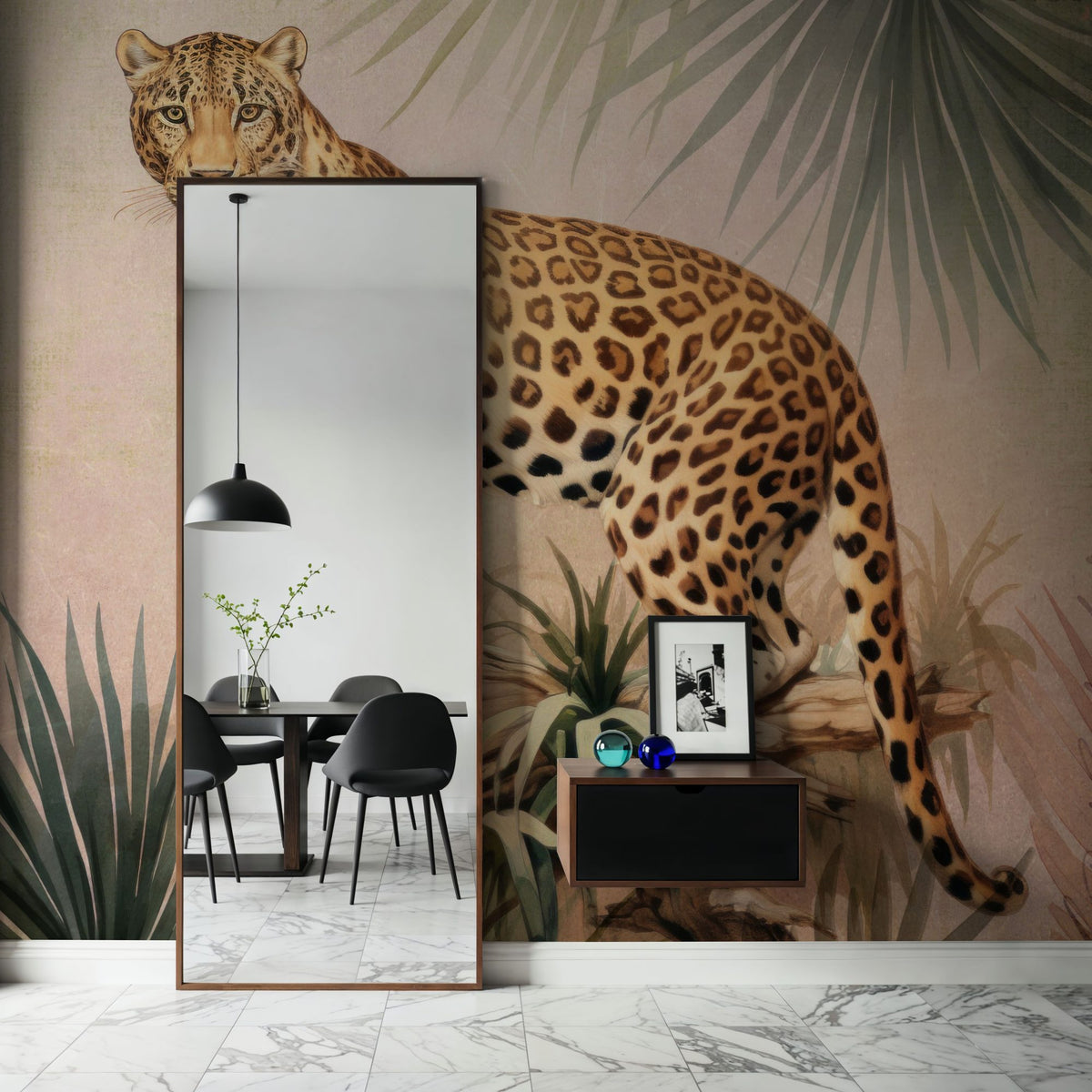 Cheetahs Tropical Jungle Mural Wallpaper - room preview 02
