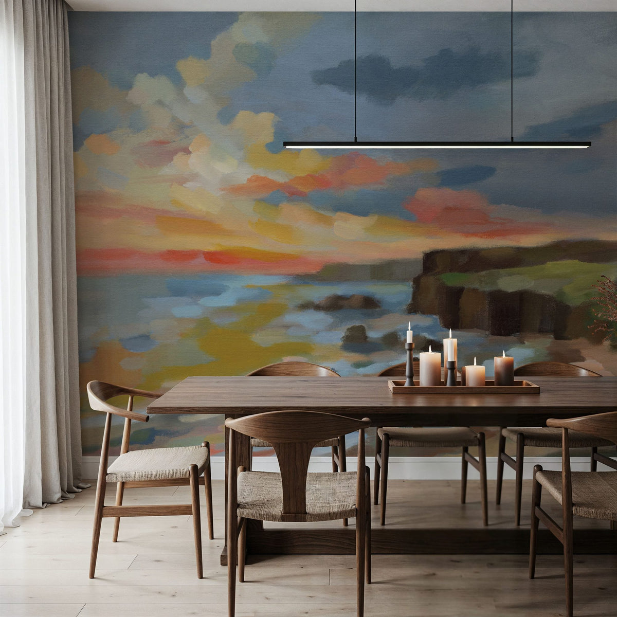 Pacific Coast Sunset Mural Wallpaper - room preview 02