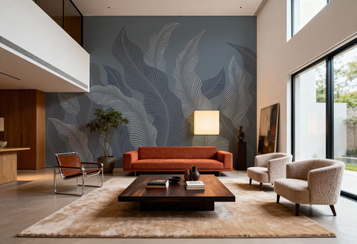 Foliage Flow, Cloudy Sky Mural Wallpaper - room preview 02