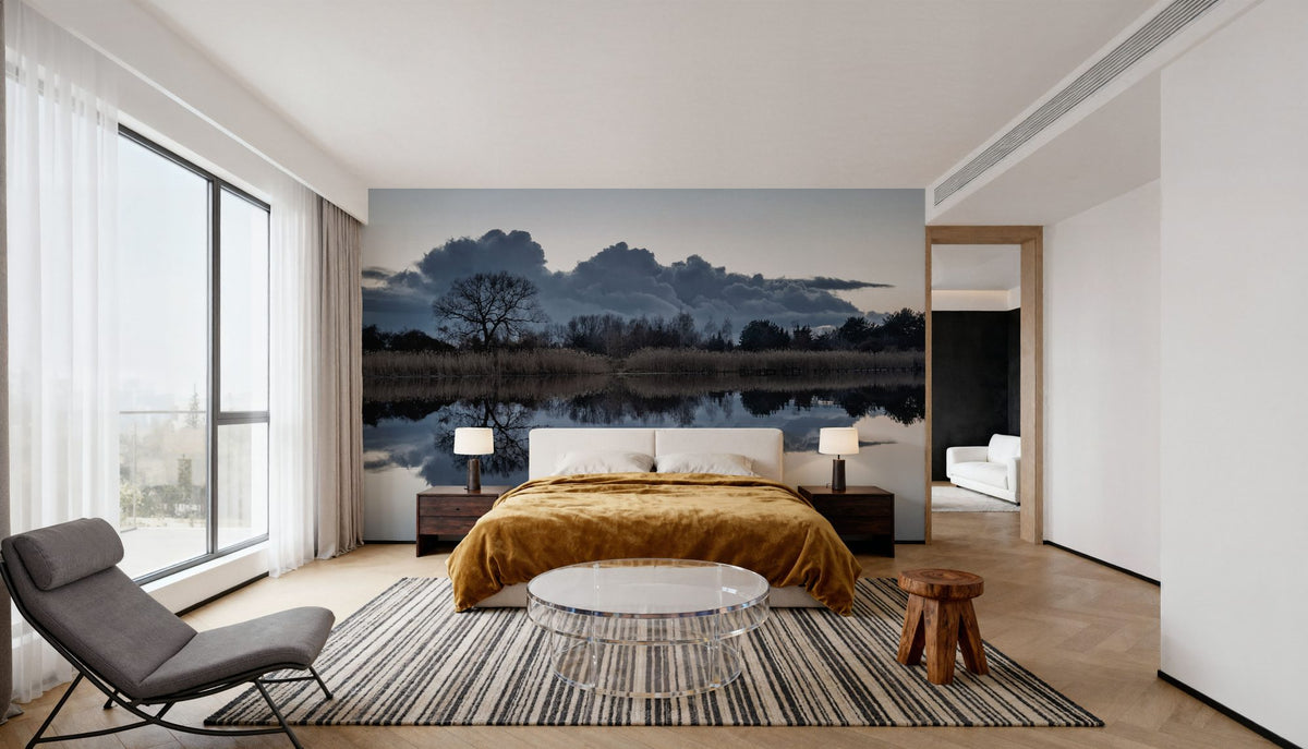 Clouds in Water Mural Wallpaper - room preview 02