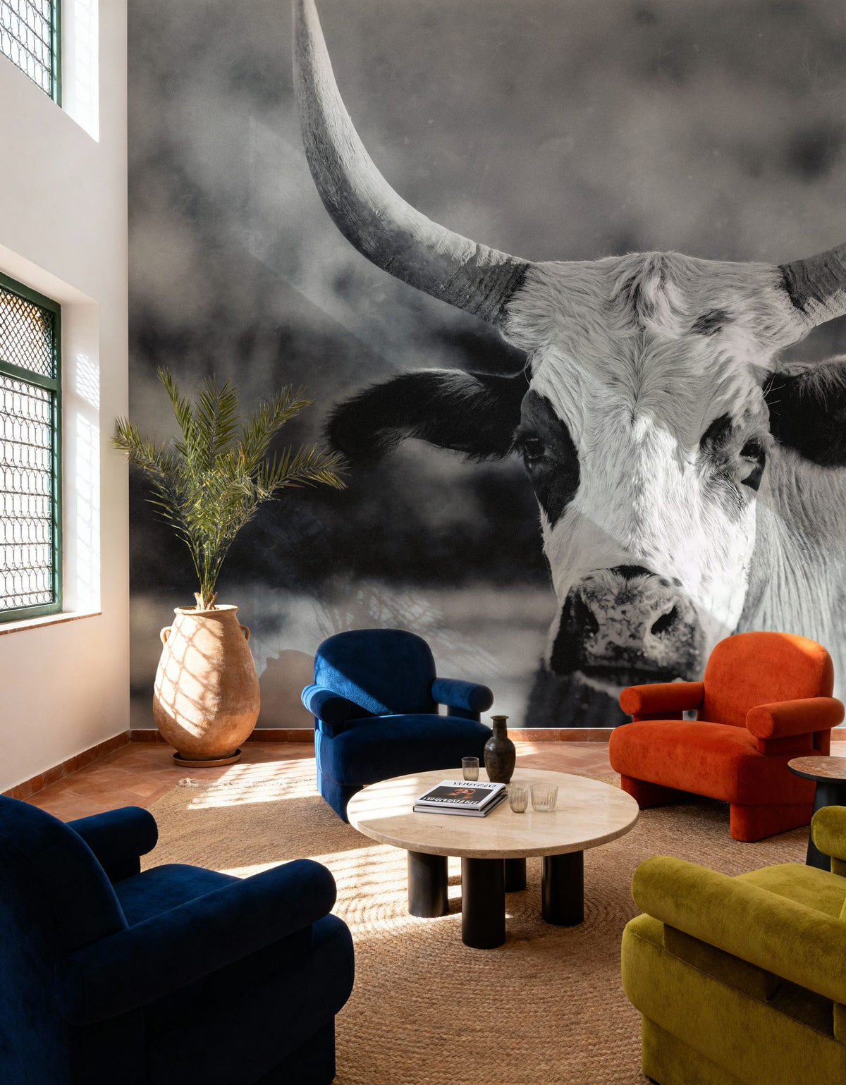 High Desert Herd BW Mural Wallpaper - room preview 02