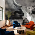 High Desert Herd BW Mural Wallpaper - room preview 02