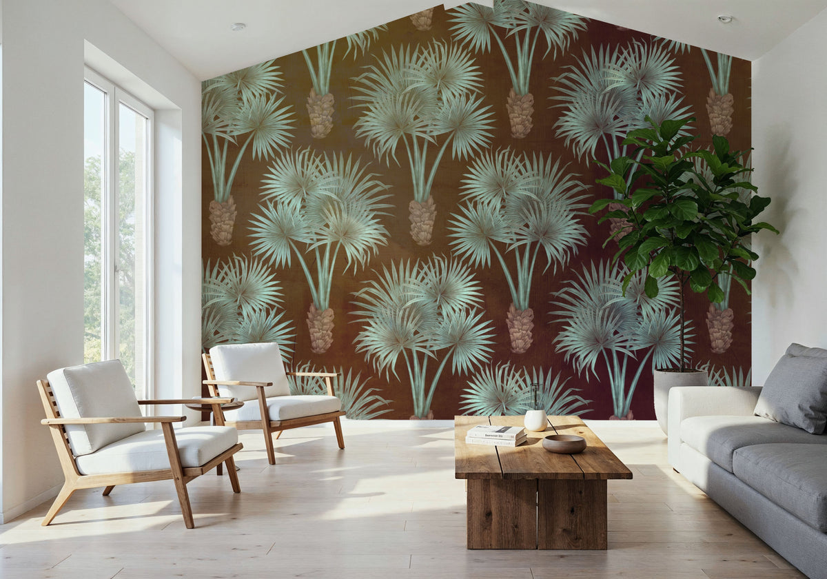 Elephant Ear Tree, Brown Mural Wallpaper - room preview 02