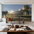 Metallic Riverfront Sculpture Mural Wallpaper - room preview 02