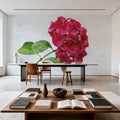 Bright Red Hydrangea Mural Wallpaper - room preview 02