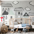 Three Clouds Mural Wallpaper - room preview 02