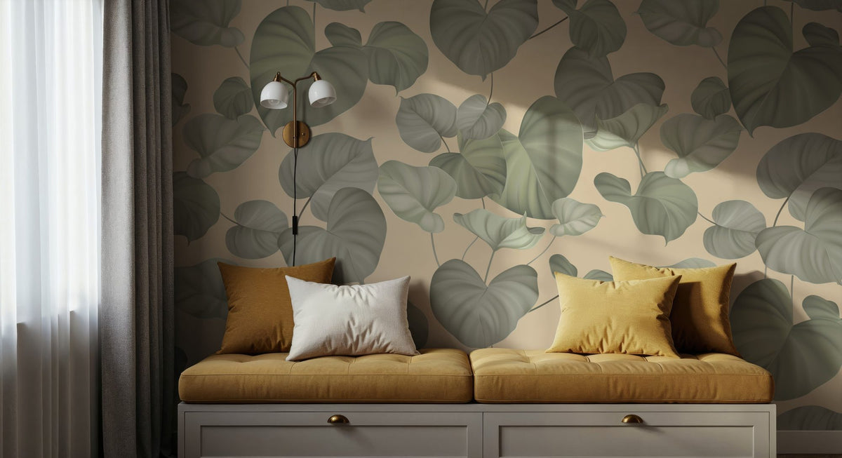 Levitating Leaves Mural Wallpaper - room preview 02