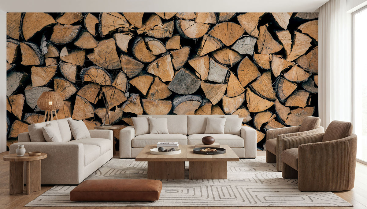 Firewood Mural Wallpaper - room preview 02