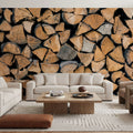 Firewood Mural Wallpaper - room preview 02
