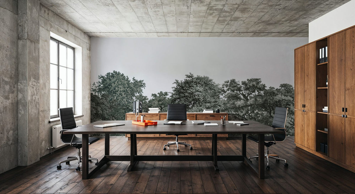 Over the Treetops, Forest Green Mural Wallpaper - room preview 02