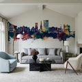 Maidstone England Skyline Blue & Bronze Mural Wallpaper - room preview 02
