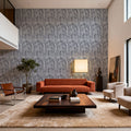 Swaying Palm Leaves, Grey Mural Wallpaper - room preview 02