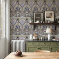 Floral Art Deco Aura, Butter Mural Wallpaper - room preview 02