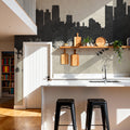 Detroit Michigan Skyline Concrete Mural Wallpaper - room preview 02