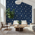 Lazy Paddle, Indigo Mural Wallpaper - room preview 02