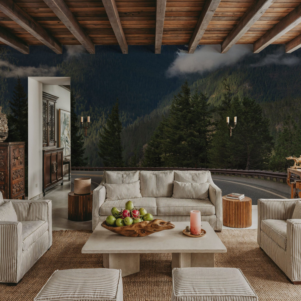 Colonial Peak and North Cascades Highway Mural Wallpaper - room preview 02