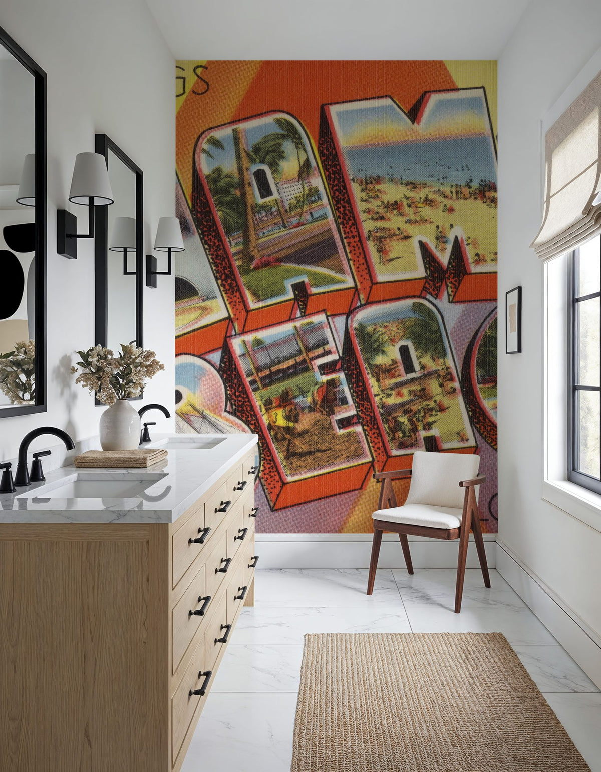 Greetings From Miami Beach Mural Wallpaper - room preview 02