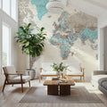 World Map Cities - Romi Mural Wallpaper - room preview 02