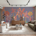 Colorful Jungle, Periwinkle Mural Wallpaper - room preview 02