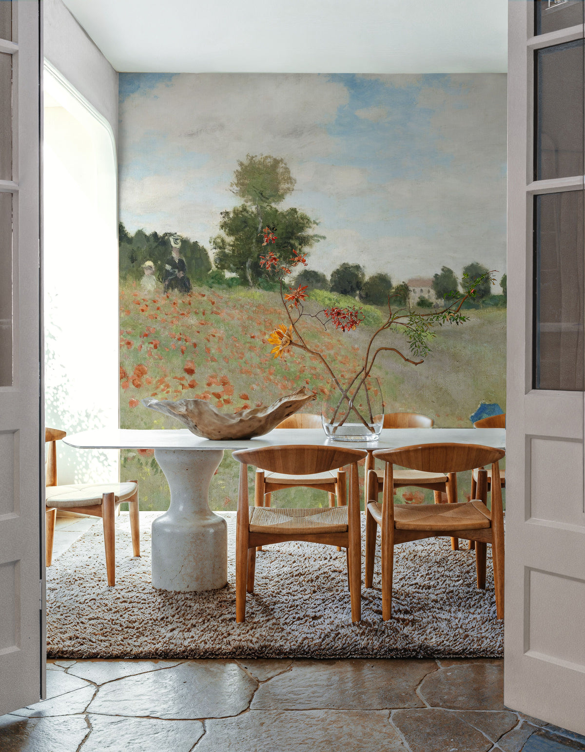 The Poppy Field Near Argenteuil Mural Wallpaper - room preview 02