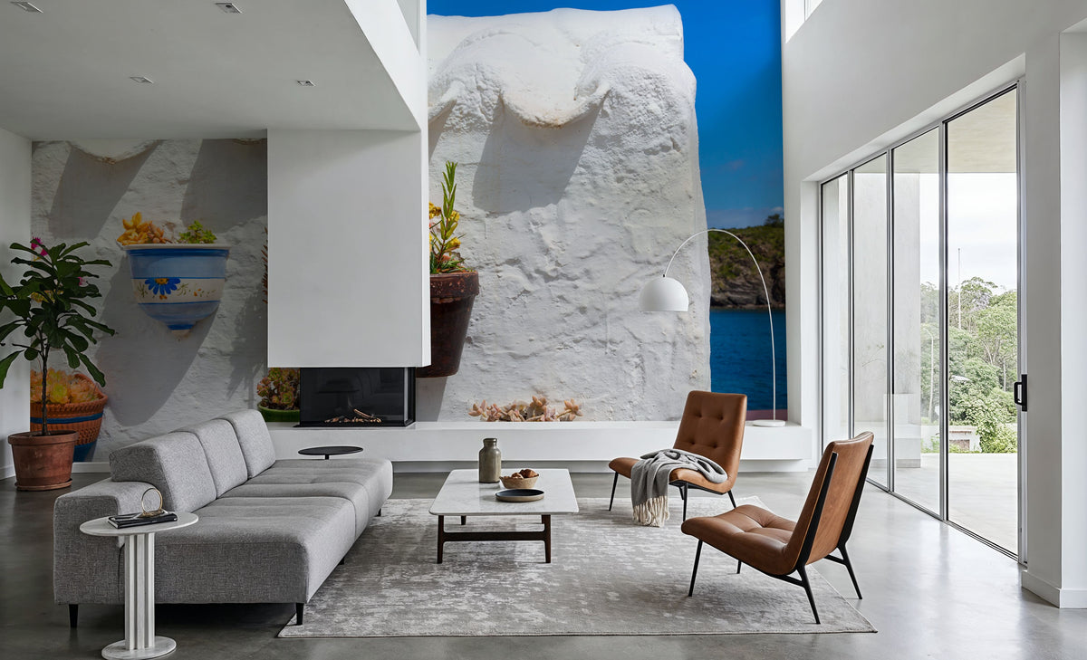 Mediterranean Flower Pots Mural Wallpaper - room preview 02