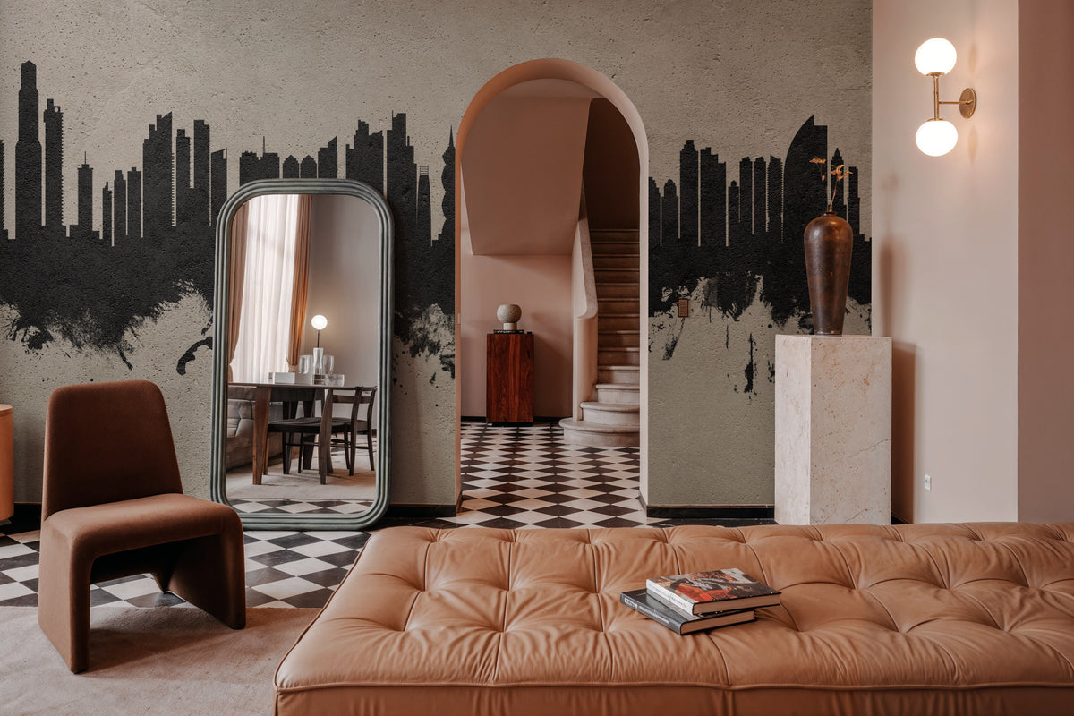 Panama City Skyline Concrete Mural Wallpaper - room preview 02