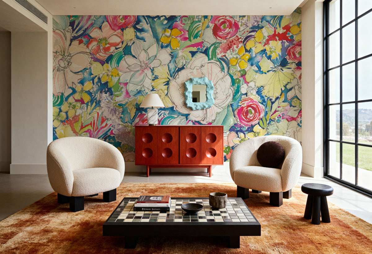 Floral Explosion Mural Wallpaper - room preview 02