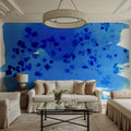 Singing Cloud, Indigo Mural Wallpaper - room preview 02