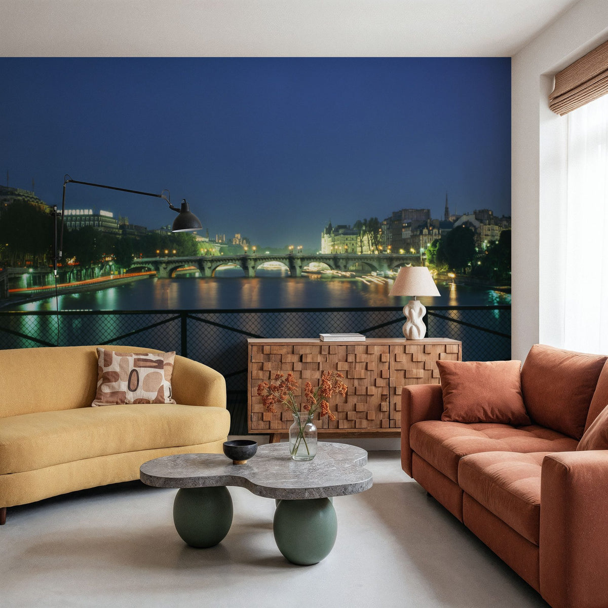 Riverfront Twilight Mural Wallpaper - room preview 02