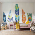 Rainbow Feathers III Mural Wallpaper - room preview 02