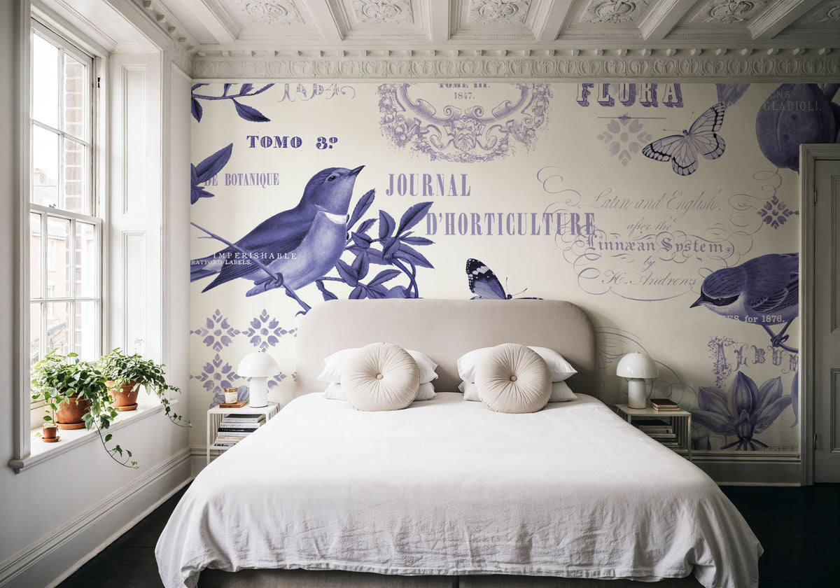 Botanical Blue I Mural Wallpaper - room preview 02