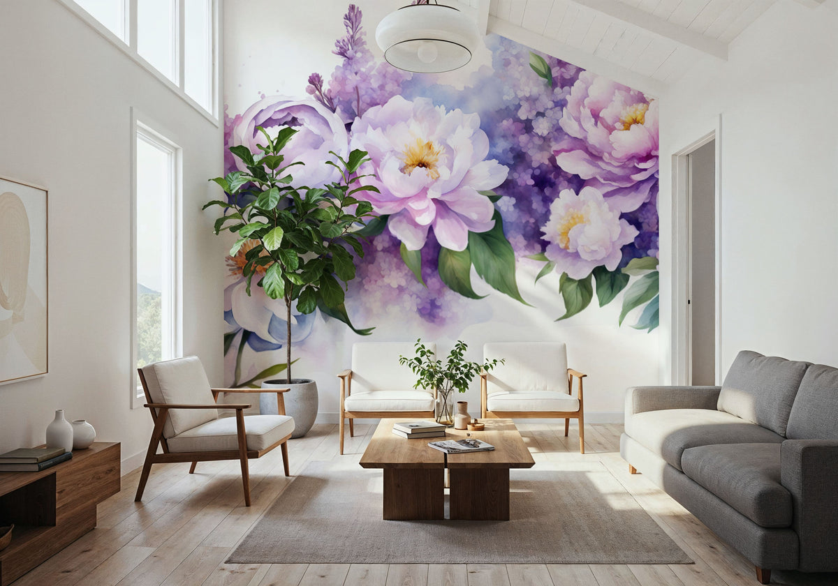 Peony Melody Bright Mural Wallpaper - room preview 02