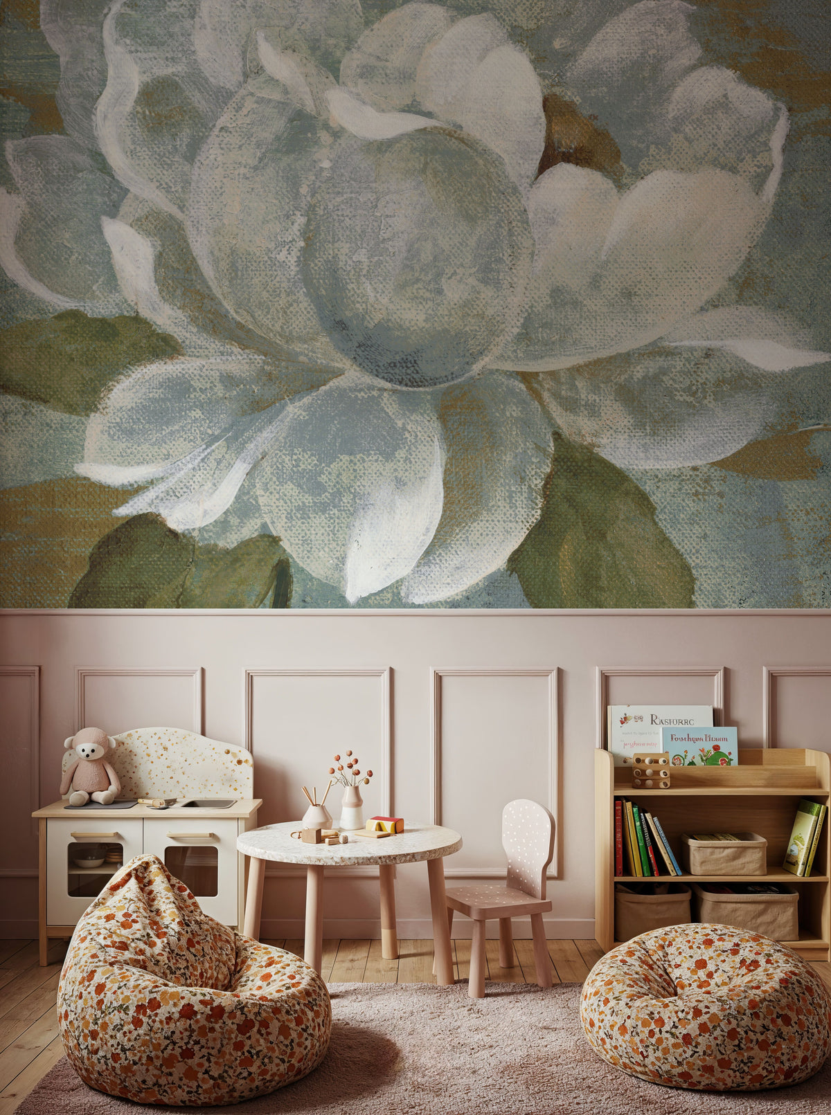 Peony Tile I Mural Wallpaper - room preview 02