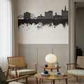 Davenport Iowa Skyline Black & White Mural Wallpaper - room preview 02