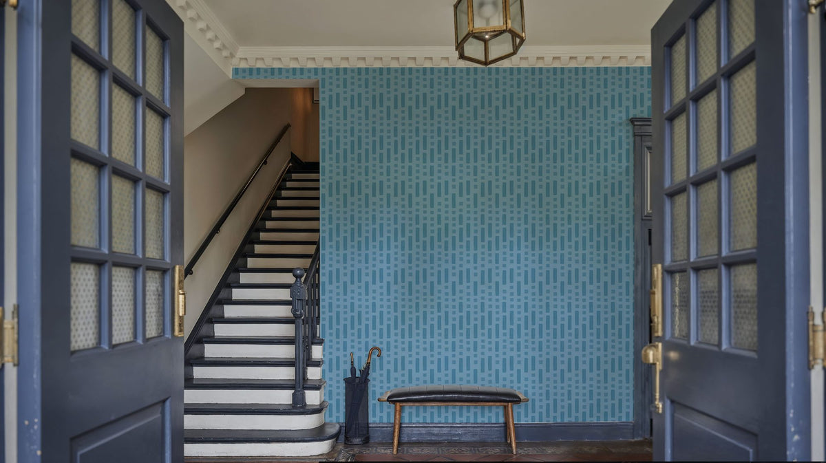 Coastal Signals Blue Mural Wallpaper - room preview 02