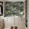 Whispers of the Mountain Pattern, Green Mural Wallpaper - room preview 02